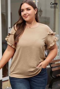 Picture of CURVY GIRL RUFFLED SLEEVE TOP